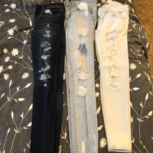 Size 0 distressed jeans lot
